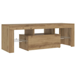 Berkfield Modern Tv Cabinet With Led Lights Artisan Oak 120X36.5X40 Cm Engineered Wood - thumbnail 7