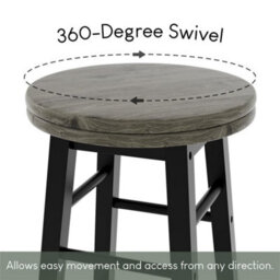 Black Wooden Bar Stool Breakfast Seat Revolving Bar Stool Dining Seat - thumbnail 3