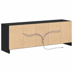 Berkfield Tv Cabinet With Led In Black Oak, 139.5X34X50 Cm, Made Of Engineered Wood - thumbnail 8