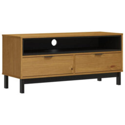 Walplus Tv Cabinet Flam 110X40X50 Cm Solid Wood Pine - thumbnail 2