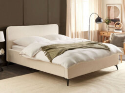 Beliani Bed Boucle Valognes 180 X 200 Cm (Eu Super King) Off-White - thumbnail 2