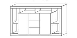 FurniComp LTD Furnicomp Viola 2 Door 3 Drawer White Gloss And Concrete Grey Sideboard - thumbnail 5
