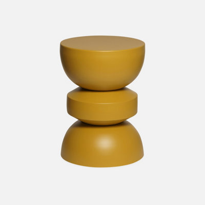 Sweeek - Side Table End Table Nightstand Metal Mustard Yellow 32X32X43.5 Cm - Assa - image 1