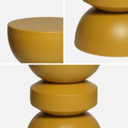 Sweeek - Side Table End Table Nightstand Metal Mustard Yellow 32X32X43.5 Cm - Assa - thumbnail 2