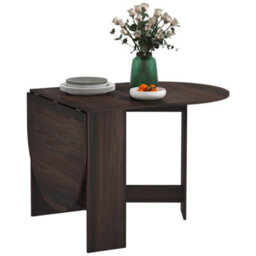 Homcom Oval Kitchen Table For Dining Room, Small Space Chocolate Wood Effect - thumbnail 2