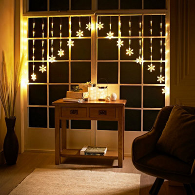 The Christmas Workshop 71619 Mains Operated Snowflake Curtain Lights - image 1