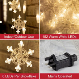 The Christmas Workshop 71619 Mains Operated Snowflake Curtain Lights - thumbnail 3