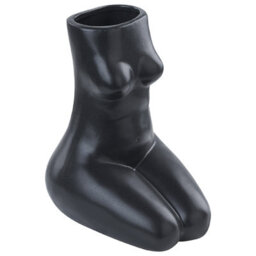 Beliani Flower Vase Pyrgos Ceramic 22 Cm Black - thumbnail 1