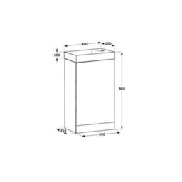 Homestylestore 400mm Dark Oak Floorstanding Bathroom Vanity Unit Black Basin And Aged Bronze T Bar Handle - thumbnail 3