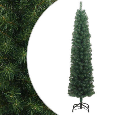 Walplus Slim Artificial Christmas Tree With Stand Green 180 Cm Pvc - image 1