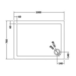 Nes Home Slim 1000 X 760 mm Slate Grey Rectangular Polyurethane Resin Shower Tray - thumbnail 3