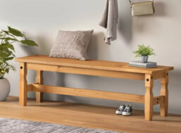 "Mercers Furniture Corona 5'0"" Dining Bench Long Seating Chair Hallway Solid Wood Pine Wooden With Mexican Styling"