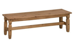"Mercers Furniture Corona 5'0"" Dining Bench Long Seating Chair Solid Wood Pine Wooden With Mexican Styling" - thumbnail 3