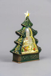 Shatchi 25Cm Christmas Festive Nativity Led Lights Up Lantern With Glitter Xmas Home Decor Gifts Present - thumbnail 4