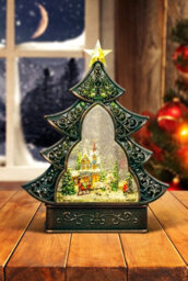 Shatchi 25Cm Christmas Festive Nativity Led Lights Up Lantern With Glitter Xmas Home Decor Gifts Present - thumbnail 1