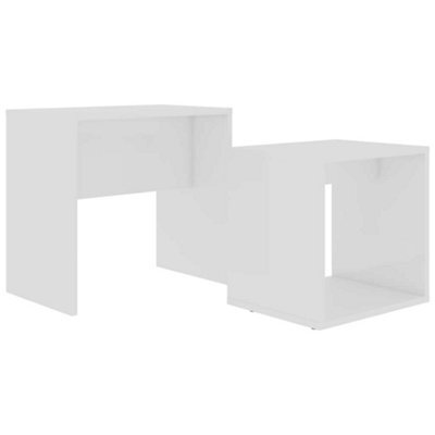 Berkfield Contemporary Coffee Table Set White 48X30X45 Cm Engineered Wood - image 1