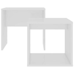 Berkfield Contemporary Coffee Table Set White 48X30X45 Cm Engineered Wood - thumbnail 4