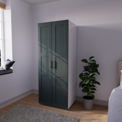 Atomia Classic Matt Heritage Green Tall Double Wardrobe (H)1875mm (W)750mm (D)580mm - image 1