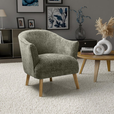 Chatsworth Green Flax Effect Winged Armchair - image 1