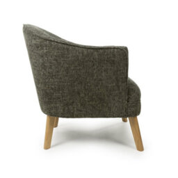 Chatsworth Green Flax Effect Winged Armchair - thumbnail 4