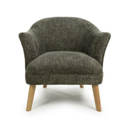 Chatsworth Green Flax Effect Winged Armchair - thumbnail 5