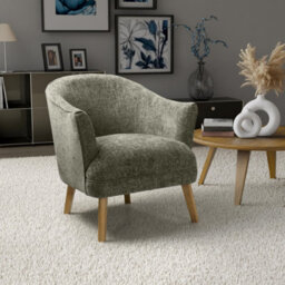 Chatsworth Green Flax Effect Winged Armchair - thumbnail 1
