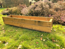 Ruddings Wood Long Wooden Planter Garden Flower Trough Boxes (W)120Cm (H)24Cm (D)26Cm - thumbnail 1