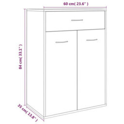 Berkfield Shoe Cabinet Grey Sonoma 60X35X84 Cm Engineered Wood - thumbnail 9