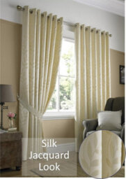 Luxury Living Tivoli Eyelet Ring Top Curtains Cream - thumbnail 2