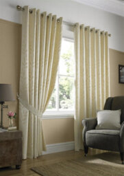 Luxury Living Tivoli Eyelet Ring Top Curtains Cream