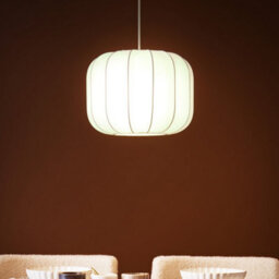 Wyld And Coco Hanging Pendant Lamp White Nylon Shade Modern Minimalist Living Room Light 28Cm X 88Cm - thumbnail 2