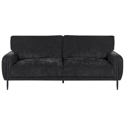 Beliani Sofa 3 Seater Skaro Chenille Black - image 1