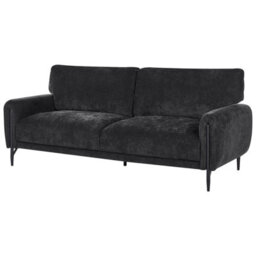 Beliani Sofa 3 Seater Skaro Chenille Black - thumbnail 4