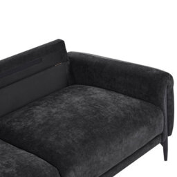 Beliani Sofa 3 Seater Skaro Chenille Black - thumbnail 8
