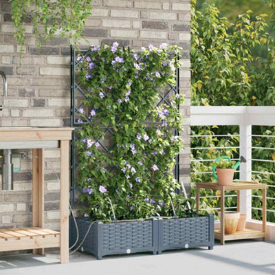 Berkfield Garden Planters Light Grey 80 X 40 X 126 Cm Steel - image 1