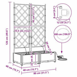 Berkfield Garden Planters Light Grey 80 X 40 X 126 Cm Steel - thumbnail 8