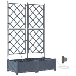 Berkfield Garden Planters Light Grey 80 X 40 X 126 Cm Steel - thumbnail 2
