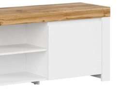 Impact Furniture White Tv Unit Storage Cabinet 156Cm Media Stand Unit For Up To 65 Inch Tv Bedroom Living Room White Gloss And Oak Holten - thumbnail 7