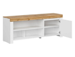 Impact Furniture White Tv Unit Storage Cabinet 156Cm Media Stand Unit For Up To 65 Inch Tv Bedroom Living Room White Gloss And Oak Holten - thumbnail 5