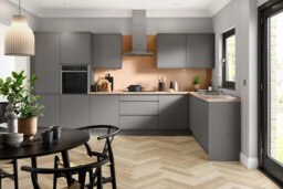 Kitchen Kit Dust Grey Matt J-Pull Door Boiler Housing Wall Unit Cabinet Handleless Soft Close Flatpack - 600X900mm - thumbnail 2