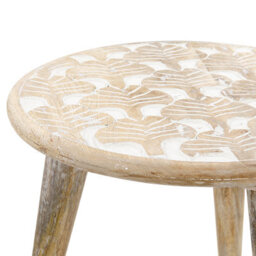 Beliani Set Of 2 Side Tables Hursi Mango Wood Brown/ White - thumbnail 5