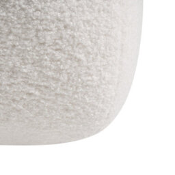 Wyld And Coco Luxecasa Off-White Boucle Square Pouffe 60 X 60 Cm - Footstool And Extra Seating - thumbnail 7