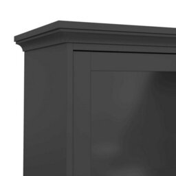 Wyld Haus Osaka Farmhouse Dark Grey Charcoal Display Cabinet With 2 Drawers, 2 Glass Doors And 3 Shelves - thumbnail 8