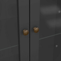 Wyld Haus Osaka Farmhouse Dark Grey Charcoal Display Cabinet With 2 Drawers, 2 Glass Doors And 3 Shelves - thumbnail 9