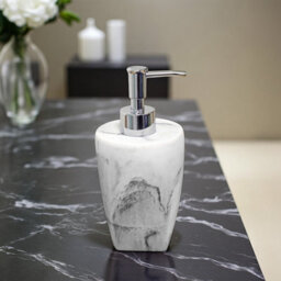 Showerdrape Octavia White Bathroom Accessory Set - Soap Dispenser & Toothbrush Holder - thumbnail 2