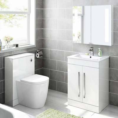 iBathUK Avon 2 Door Floorstanding Vanity Unit With Basin - 615mm X 815mm - 1 Tap Hole - image 1
