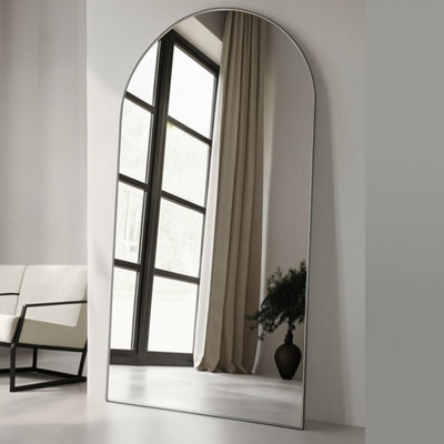Agenzia 14 Modern Silver Metal Archtop Full Length Mirror 200Cm X 100Cm - image 1