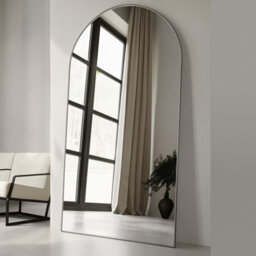 Agenzia 14 Modern Silver Metal Archtop Full Length Mirror 200Cm X 100Cm - thumbnail 1