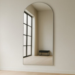 Agenzia 14 Modern Silver Metal Archtop Full Length Mirror 200Cm X 100Cm - thumbnail 2