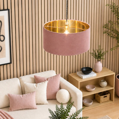 CGC Lighting Cgc Milano Mauve & Gold Oversized Large Velvet Fabric Lamp Shade - image 1